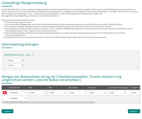 LUCID Unterjährige Mengenmeldung